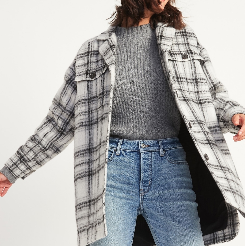 Old Navy plaid shirt jacket. NWT.